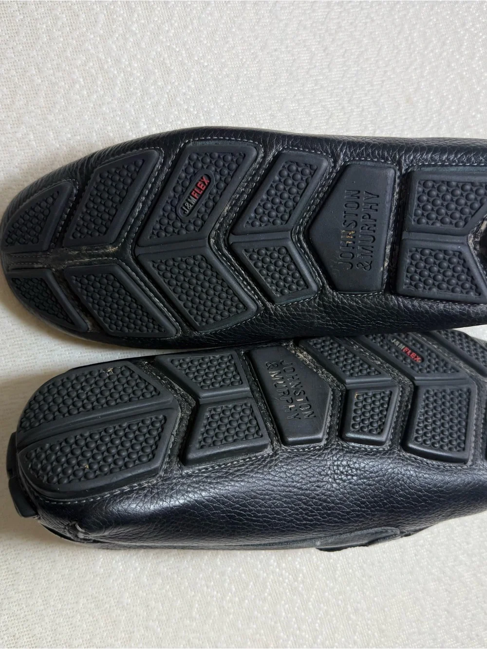 Johnston & Murphy Black Pebbled Leather Slip-On Loafers. Like new.